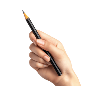 hand holding a pencil on a transparent background png