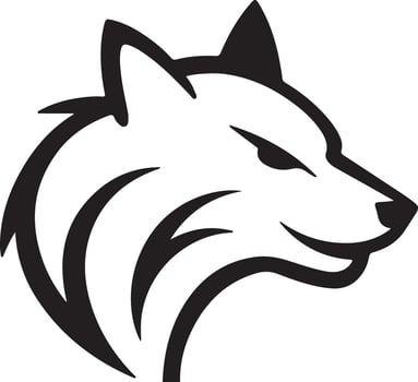The logo features a sleek, profiled wolf head vector