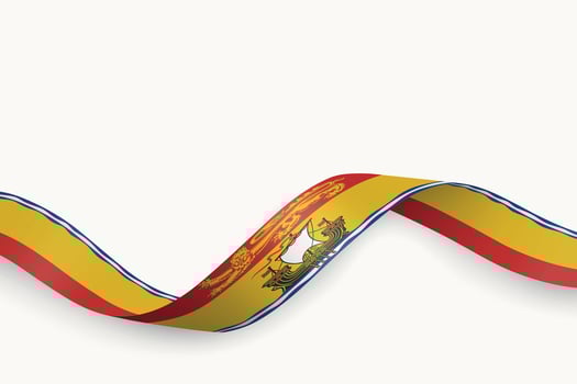 New Brunswick flag on Waving ribbon. Province of Canada vector