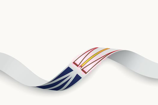 Newfoundland and Labrador flag on Waving ribbon. Province of Canada vector