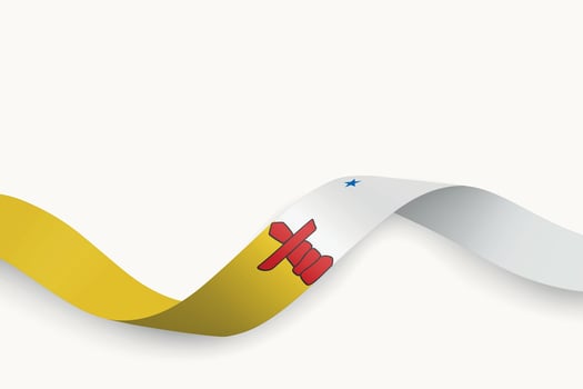 Nunavut flag on Waving ribbon. Province of Canada vector