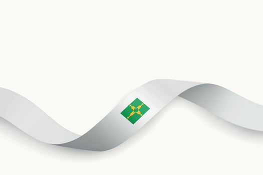 Distrito Federal flag on Waving ribbon. State of Brazil vector