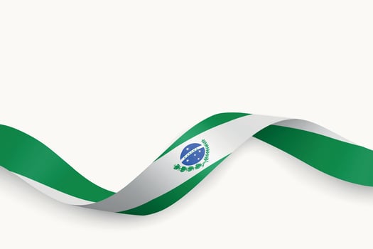 Parana flag on Waving ribbon. State of Brazil vector