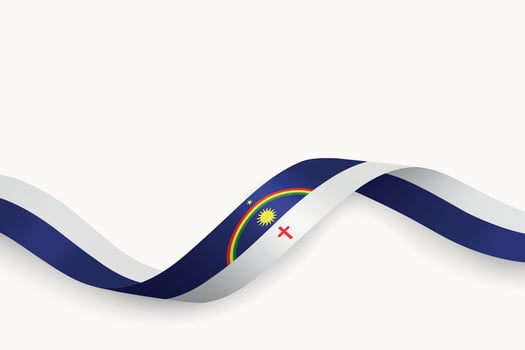 Pernambuco flag on Waving ribbon. State of Brazil vector