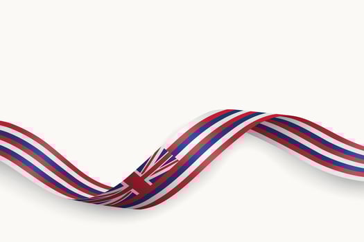 Hawaii Flag on Waving Ribbon. State of United States vector
