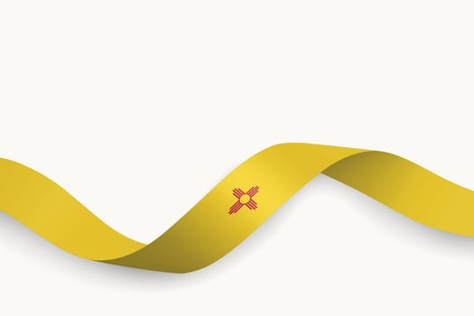 New Mexico Flag on Waving Ribbon vector