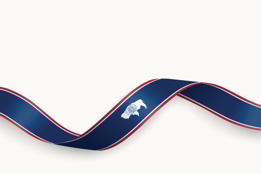 Wyoming Flag on Waving Ribbon. State of United States vector