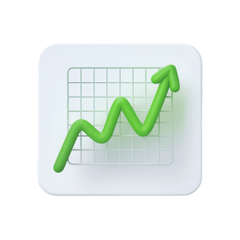 Growth chart showing an upward trend on a graph with a green arrow icon png