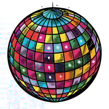 Colorful Retro Disco Ball Illustration for Party Themes vector