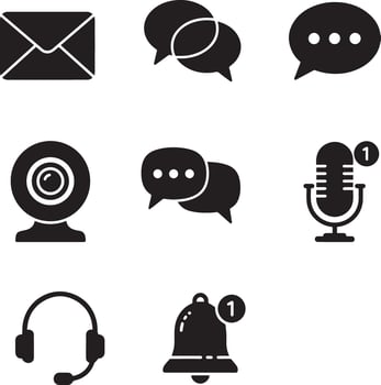 Communication icons set vector