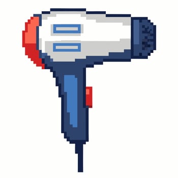 Pixel Art Hair Dryer Retro Style Illustration for Creative Design vector