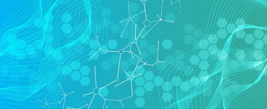 abstract background with molecular hexagon structure vector