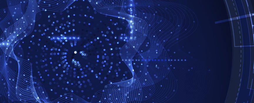 abstract blue digital background with lines and dots vector