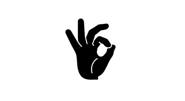 Okay Hand Gesture Silhouette Icon vector