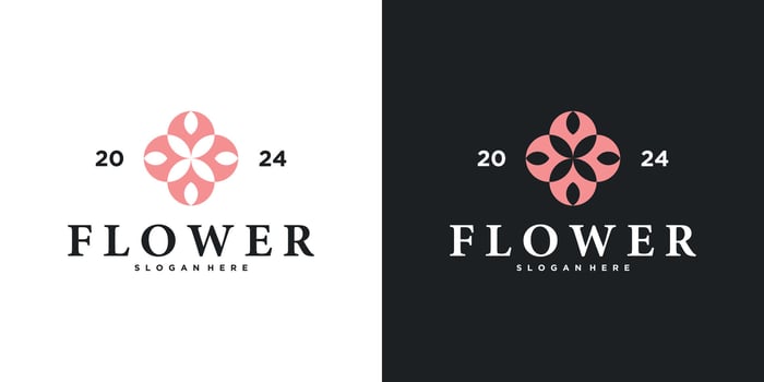 Abstract elegant flower logo designs vector
