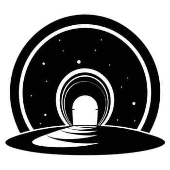 Galactic Gate Black And White vector