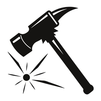 Hammer Striking A Surface Black Icon vector