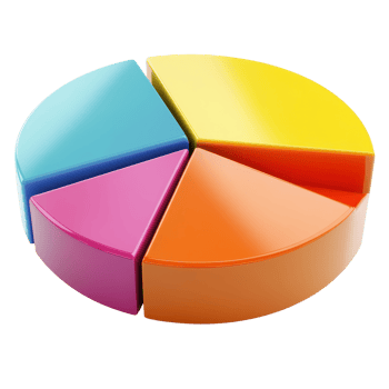 Colorful pie chart displaying proportional data segments. png