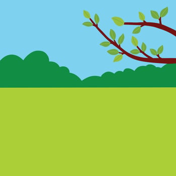 green field with blue sky background illustration vector