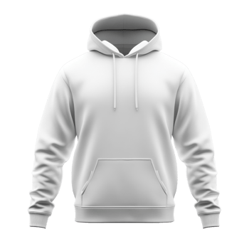 Plain white hoodie with a front pocket. png