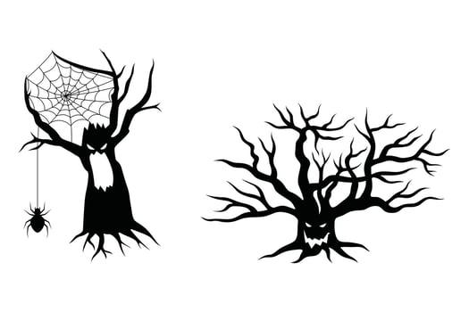 Halloween Tree Silhouette Art vector