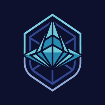Sleek minimalist logo representation for a predictive policing technology, designed for modern law enforcement applications in urban areas vector