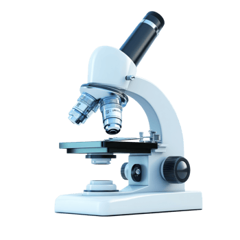 High-powered compound microscope for scientific observation. png
