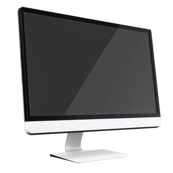 Modern computer monitor displaying a blank screen. png