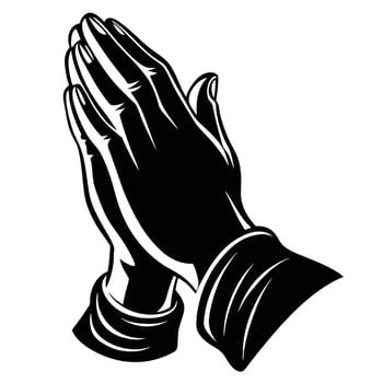 Praying Hands Black And White vector