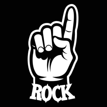 Rock Hand Sign Monochrome Illustration vector
