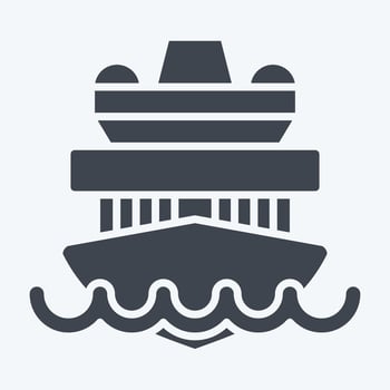 Icon Cruise Ship. related to Vehicle symbol. glyph style. editable vector