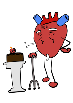 A cartoon heart with a knife and fork png