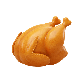 Delicious 3D Whole Roasted Chicken png