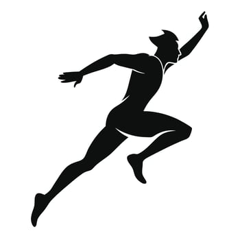 Silhouette Of Superhero In Dynamic Action vector