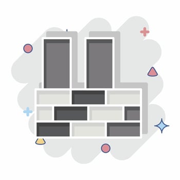Icon Building Construction. related to Civil Engineering symbol. comic style vector