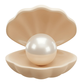 Elegant 3D Rendering of a Pearl in an Oyster Shell png