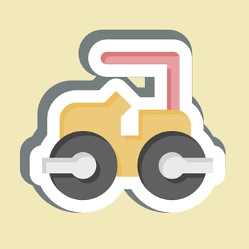 Sticker Steam Roller. related to Civil Engineering symbol. design editable vector
