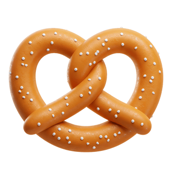 3D Rendering of a Delicious Pretzel with Salt Sprinkles png