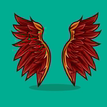 Red Phoenix Wings Illustration vector