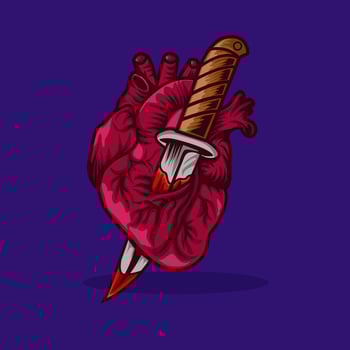 Heart Pierced by Dagger Illustration vector