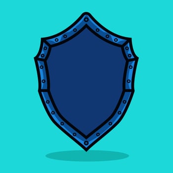 Blue Medieval Shield Illustration vector