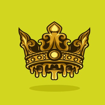 Golden Dripping Crown Design Illustration vector
