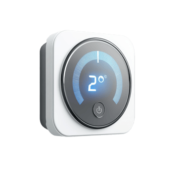 Modern digital temperature control panel for heating or cooling. png