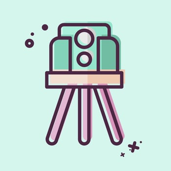 Icon Land Surveying. related to Civil Engineering symbol. MBE style. editable vector