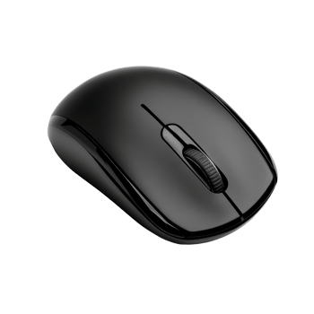 Wireless black computer mouse with scroll wheel. png