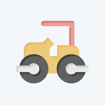 Icon Steam Roller. related to Civil Engineering symbol. flat style. design editable vector