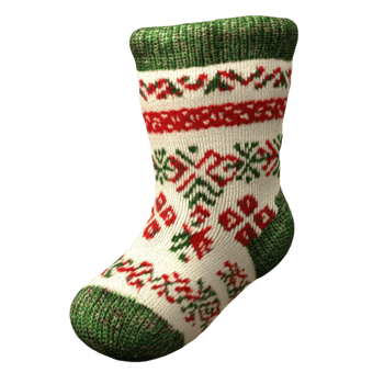Green Red Fair Isle Knitted Christmas Holiday Stocking png