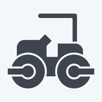 Icon Steam Roller. related to Civil Engineering symbol. glyph style. design editable vector
