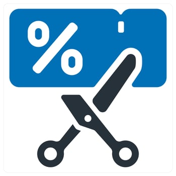 Coupon Code icon concept in blue color vector