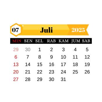 Calendar 2025 july png